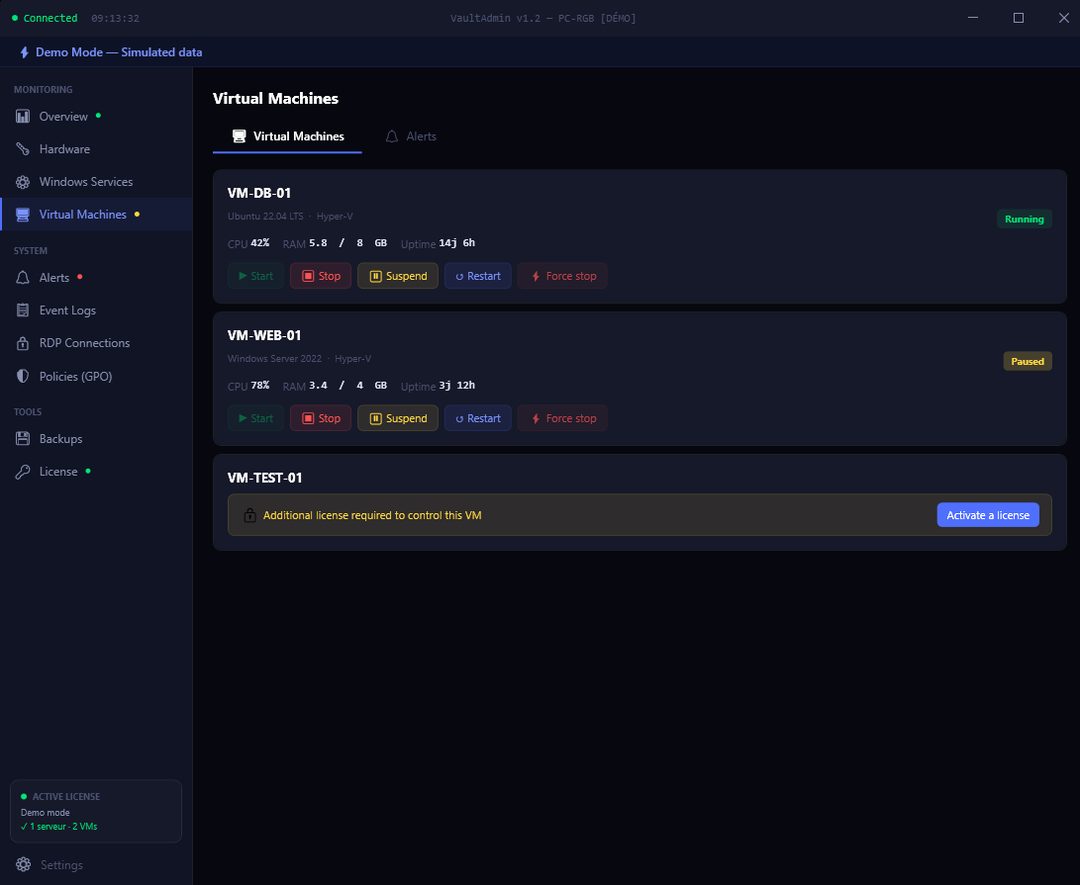 VaultAdmin — Virtual Machines